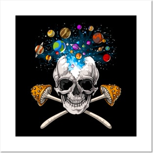 Magic Mushrooms Skull Posters and Art